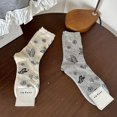 thumbnail image 2 of Calcetines de mariposa para mujer, moda de invierno, calcetines con estampado de mariposas de dibujos animados, calcetines divertidos para mujer, regalo de alta calidad, calcetas para mujer, 2 of 5