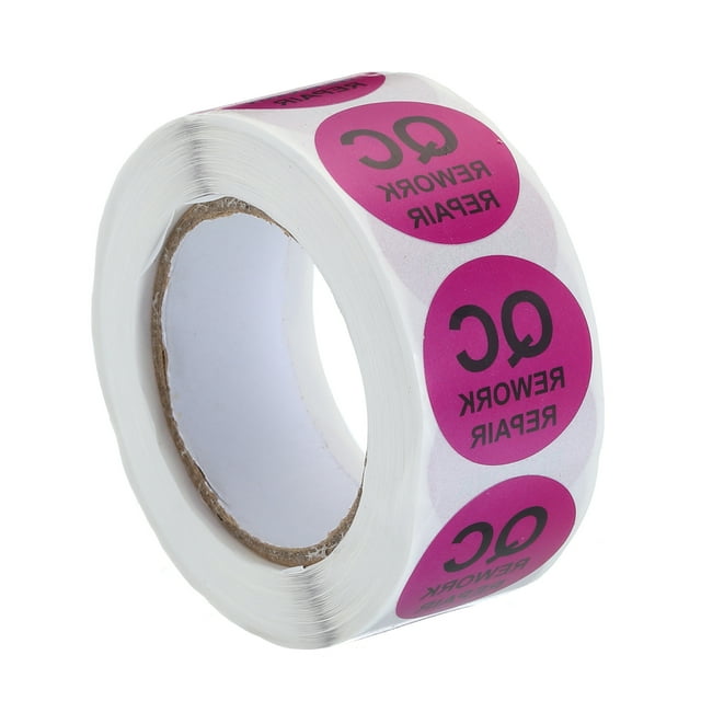 Unique Bargains Inventory QC Rework Repair Stickers Labels 25mm/1' Purple for Inventory Warehouse Stock, 1 Roll 500 Piece