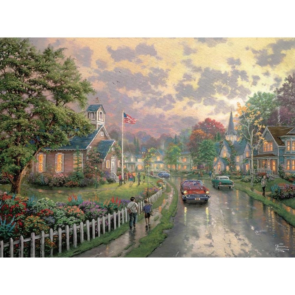 Ceaco Thomas Kinkade Morning Pledge Puzzle, 1000 Piece
