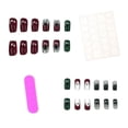 thumbnail image 6 of Halloween Medium Press On Nails 24Pcs, Dark Red Green Contrast Glitter Ghost Fake Nails Set, Spooky Metallic False Nails Kit for Party Costume Daily Wear Women Girls, 6 of 7
