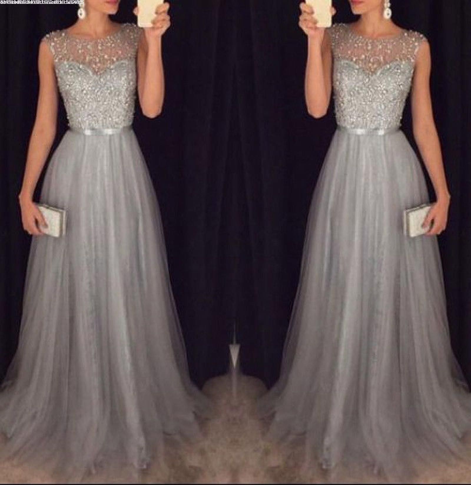 Women Formal Wedding Bridesmaid Long Evening Party Ball Prom Gown ...