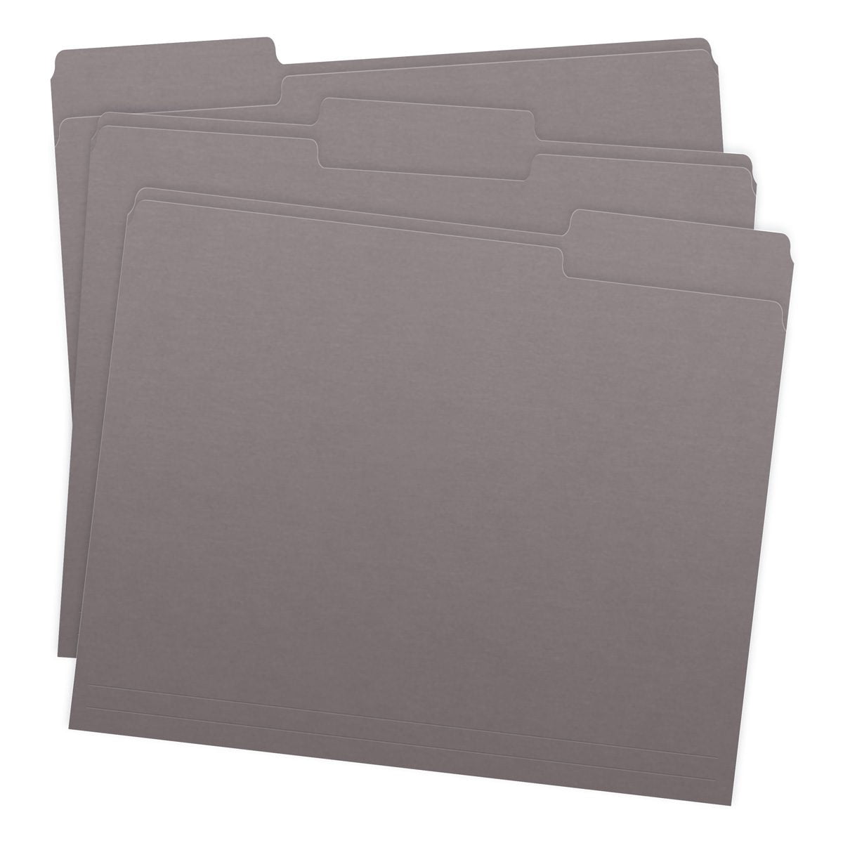 Gray Color File Folders, 1/3 Cut Top Tab, Letter Size, Perfect for Organizing Documents in File Drawers, Box of 100