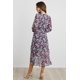 thumbnail image 3 of Vestido PRETTYGARDEN con estampado floral bohemio, manga larga, cuello en V, XXL, 3 of 5