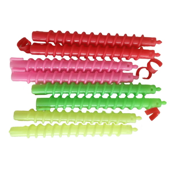 Qarigey 1 Juego de peluquería, servicio de larga duración, fácil de usar, rulos profesionales de goma sin electricidad, rodillos de pelo con Cuidado del cabello 3 huecos 【15.2x1.2cm】