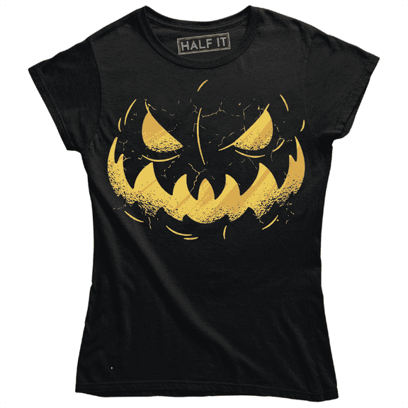 Creepy Pumpkin Jack O'Lantern Face Horror Women's T-Shirt