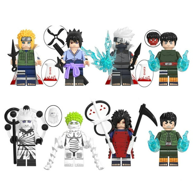 Juego de 8 minifiguras de anime, bloques de construcción, juguetes de colección, figuras, regalos de fiesta, suministros, regalos de cumpleaños