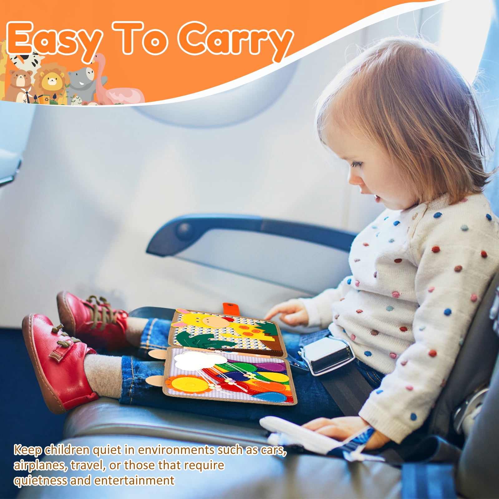 Educational Sensory Toy Animals Sensory Books Early Development Interactive Quiet Books Reusable Felt Book Soft Baby Felt Books