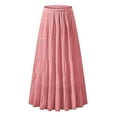 thumbnail image 4 of Womens Petite Chiffon White Flowy Maxi Skirts Boho Summer Elastic Waisted Pleated A Line Long Skirt, 4 of 4