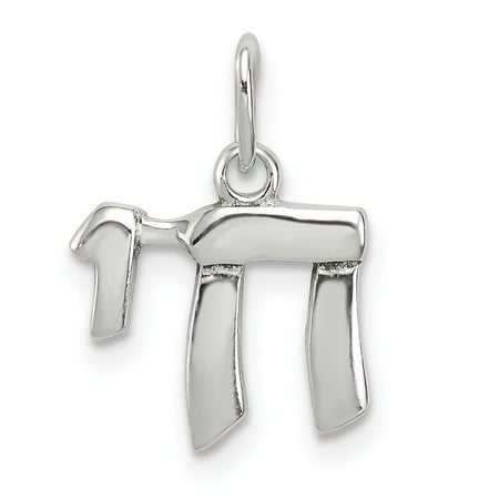 Diamond2Deal 925 Sterling Silver Chai Life Charm Pendant for Women (L- 0.48 in, W-0.44 in)