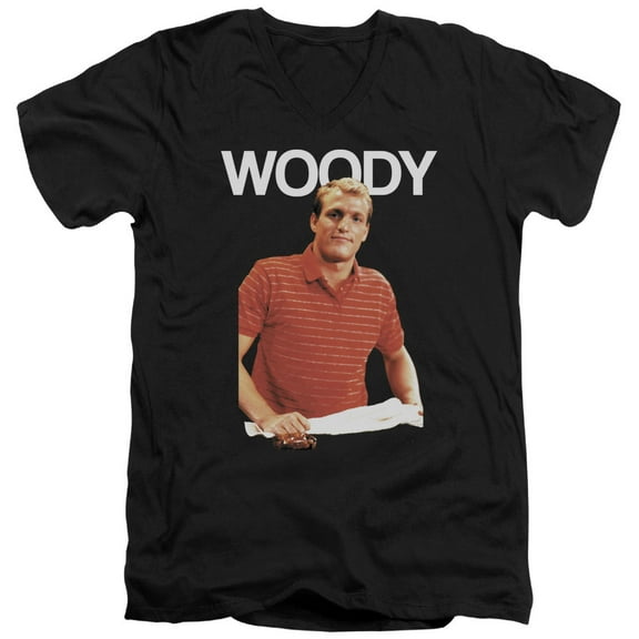 Cheers Woody Adult V-Neck T-Shirt Black
