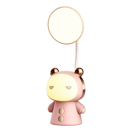

Kids Desk Lamp with Auspicious Doll Rabbit Design - Portable LED Reading Light Cute Night Light for Bedroom Eye-Caring Dimmable Rechargeable Lamp (600mAh) - Unique Gift for Children