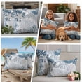 thumbnail image 5 of Lack Blue Coastal Outdoor Waterproof Pillow Covers, Grey Blue Sea Coral Starfish Nautical Decorative Square Throw Pillowcase Sofa Cushion Sham for Patio/Couch/Chair, 20"x20" 2 Pack, 5 of 8