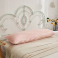 thumbnail image 3 of Move Over Pink Girls Body Pillowcases 20 x54 in, Boho Pillow Cover, Washed Microfiber White Pom Fringe Pattern, 3 of 6