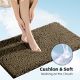 thumbnail image 4 of Shilucheng Luxury Chenille Bath Rug, Non-Slip Soft Absorbent Bath Mats (Brown，26"x44"), 4 of 7