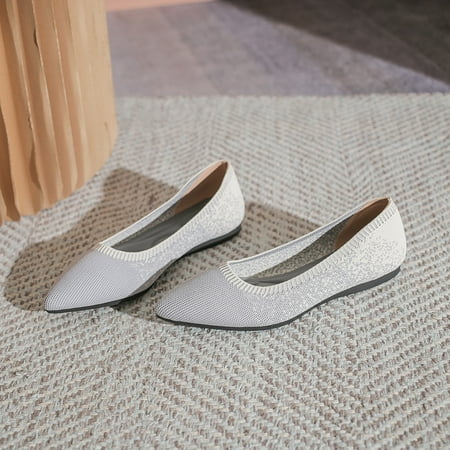 

Women‘s Flat Shoes Breathable Pointed Toe Knitted Shoes