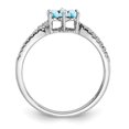 thumbnail image 2 of Auriga Fine Jewelry 14K White Gold Blue Topaz and Diamond Floral Ring for Women Size 7, 2 of 6