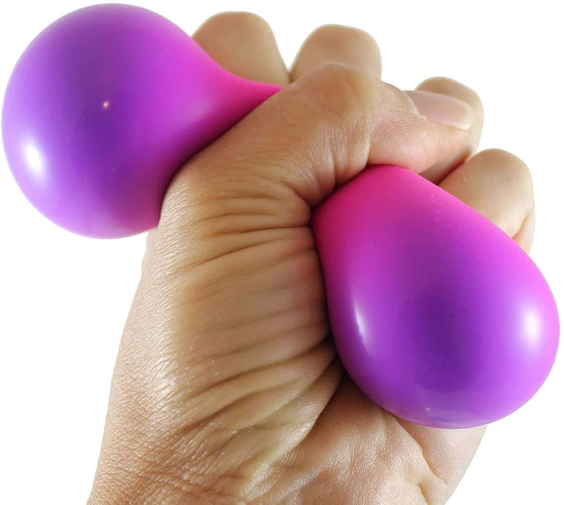 2 Color Changing Doh Filled 2.5" Stress Balls - Shaving Cream Like Dough Filling - Squishy Gooey Shape-able Squish Sensory Squeeze Balls (RANDOM COLORS)