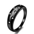 thumbnail image 2 of 6mm Silver Gold Black Band Women's Titanium Steel White Cz Wedding Ring Size 6-8, 2 of 7