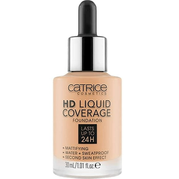 Catrice Fond de Teint Couvrance Liquide HD Haute & Naturel Vegan & Sans Cruauté (025 Avoine Chaude)