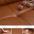 thumbnail image 3 of Modern Sectional Sofa with USB & Type C Charger | 88" Comfy Tufted Faux Leather Sofa for Living Room, Office, Apartment, 3 of 8