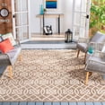 thumbnail image 2 of SAFAVIEH Courtyard Finian Distressed Geometric Indoor/Outdoor Area Rug Mocha/Light Beige, 8' x 11', 2 of 9