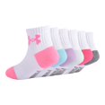 thumbnail image 4 of Calcetines Under Armour para niñas, paquete múltiple, cuartos blancos (paquete de 6), 4 of 5