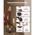thumbnail image 2 of VEVOR Stanchions and Velvet Ropes, 6 Pcs Crowd Control Barriers with 4 Red Velvet Ropes, Stainless Steel Stanchion Post Queue with Sand Injection Hollow Base for Theater, Wedding, Party Supplies, 2 of 9
