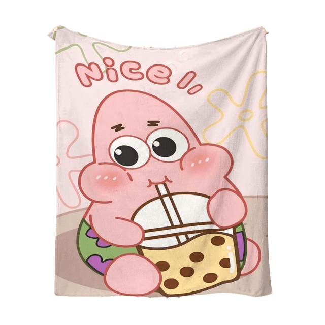 Manta de franela suave con estampado digital Patrick Star, 300 g