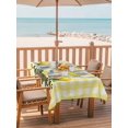 thumbnail image 2 of Outdoor Tablecloth with Umbrella Hole for Patio/Picnic/Party/Camping, Yellow Lemon Waterproof Table Cloth Rectangle Table Cover Washable, Summer Fruit Drinks Glass Bottles Mint Leaf Plaid (54"x 80"), 2 of 8