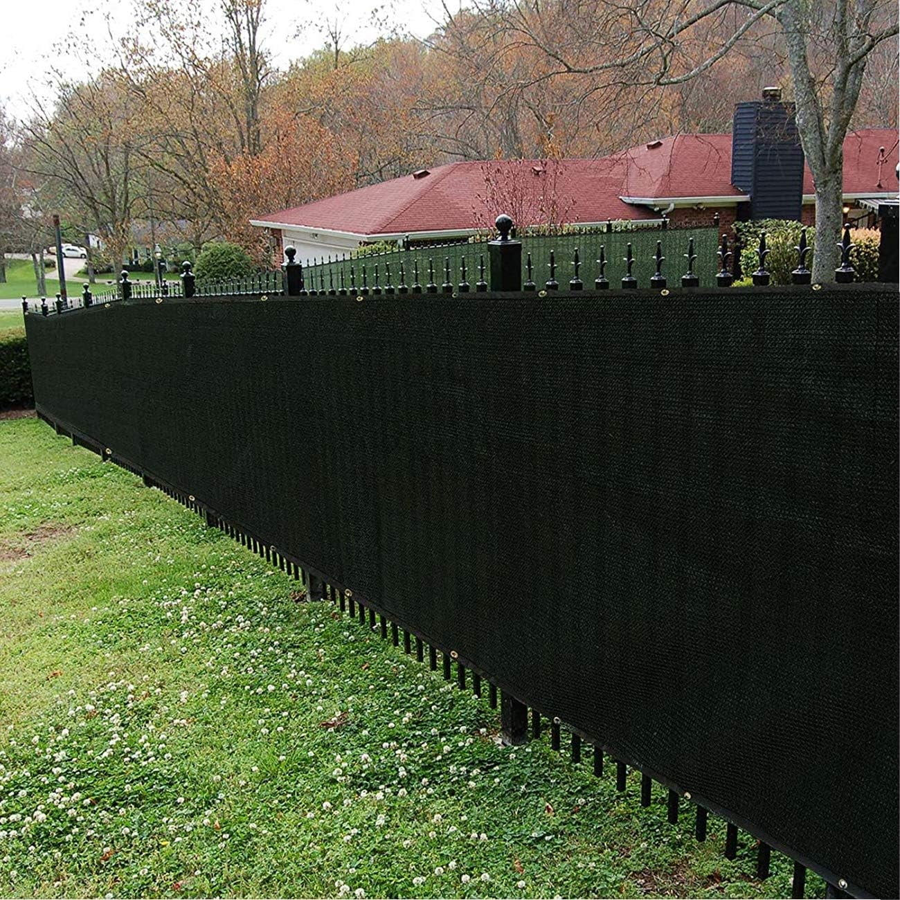 Createshao Black 6X50ft Privacy Balcony Screen Fence Mesh Cover Fence Mesh Shade Mesh Cover for Outdoor Wall Garden Patio Backyard