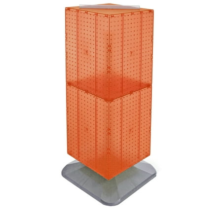 UPC: 0794504868838 | Azar Displays 701435-ORG Orange Four-Sided Pegboard Tower Floor Display on Revolving Base. Spinner Rack Stand. Panel Size: 14 W x 40 H