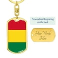 thumbnail image 3 of Bolivia Flag Keychain Dog Tag Stainless Steel or 18k Gold, 3 of 8