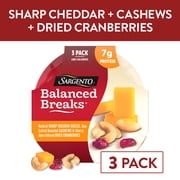 Sargento® Balanced Breaks® Sharp Cheddar Cheese, Cashews & Dried Cranberries Snack Kits