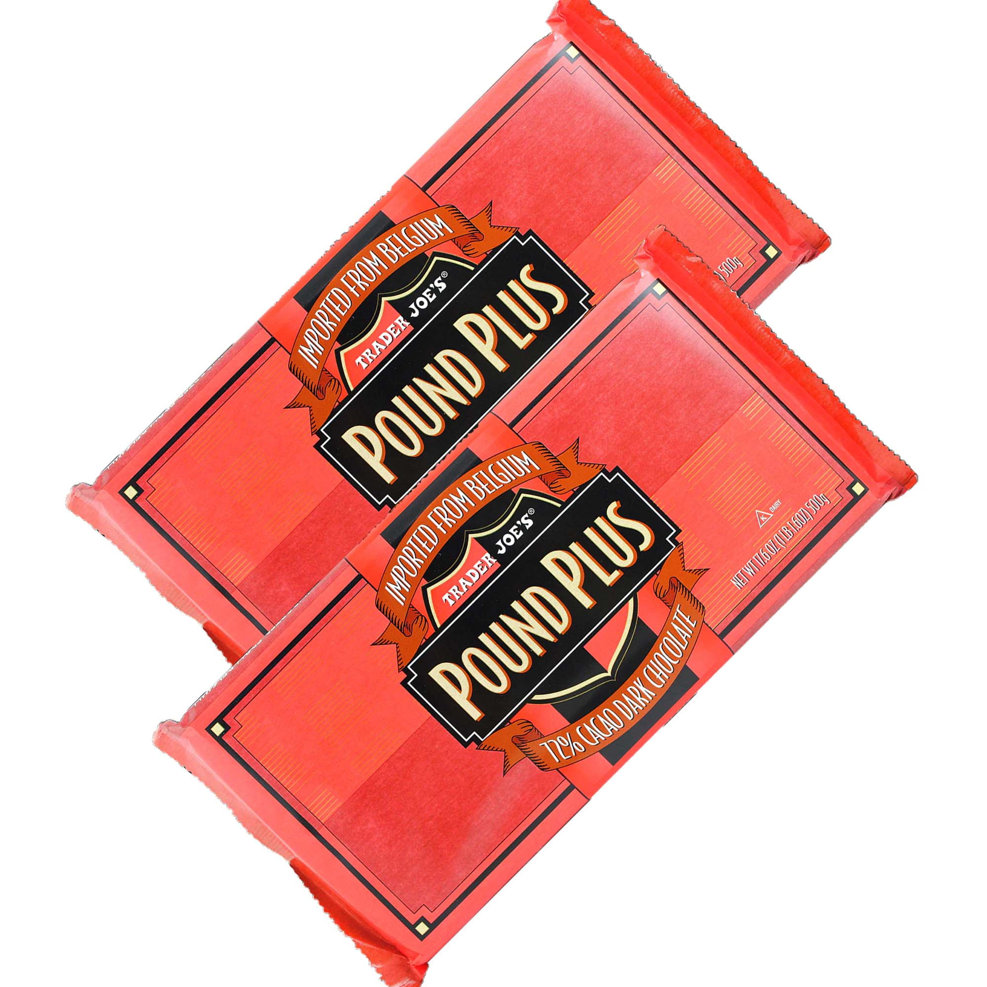 Pack of 3 Trader Joe's Pound Plus 72% Dark Chocolate | 17.6 oz