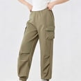 thumbnail image 6 of CQONEPT Girls Cargo Pants Straight Leg Joggers Sweatpants Casual Comfy Outdoor Sports Trousers with Multi Pockets Army Green 5-6Years, 6 of 7