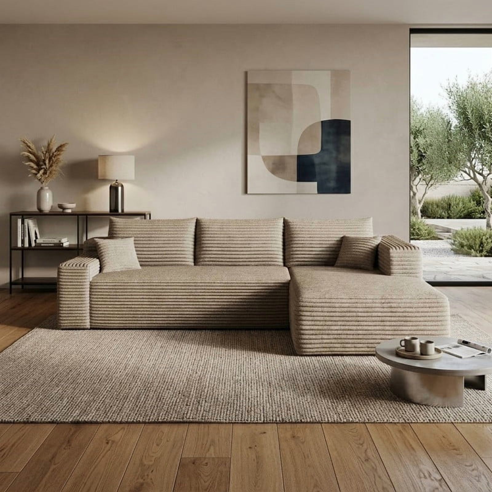 103" Cloud Sectional Sofa, Modern L-Shaped Modular Couch with Chaise Lounge, Minimalist Comfort Deep Seat Sofa for Living Room, Apartment, Bedroom, No Assembly Required
