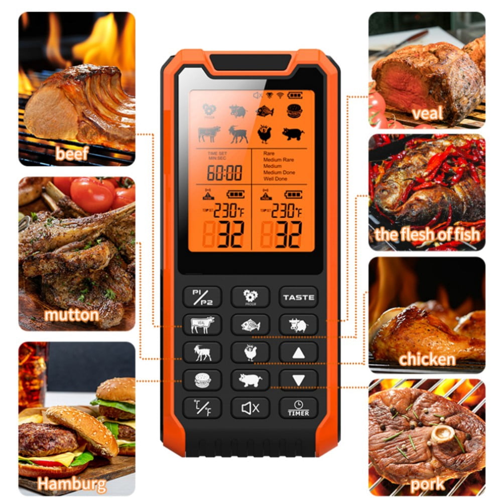 Smart Wireless Meat Thermometer, Long RangeBluetooth-compatible Meat Thermometer, DigitalInstant Read Food Thermometer for Kitchen,Kitchen Accessories