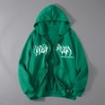 thumbnail image 4 of Ediodpoh Unisex Zip up Hoodies Hop Print Hooded Jacket Street Fashion Drawstring Sweat Jacket 90s E Girl Top hoodies and sweatshirts Green M, 4 of 8