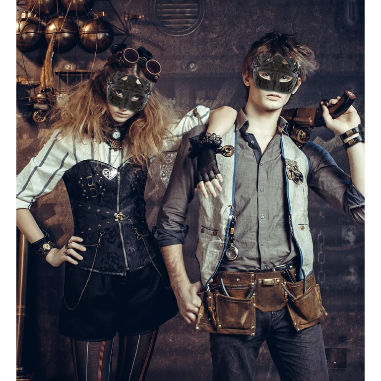 Attitude Studio Steampunk Black Venetian Royal Masquerade Ball Mask Costume
