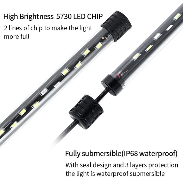 Luz Del Acuario Lámpara LED sumergible para acuario, lámpara impermeable para pecera con temporizador, decoración de palo Likrtyny Libre de BPA