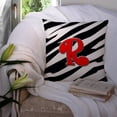 thumbnail image 3 of Carolines Treasures CJ1024-RPW1414 Letter R Initial Monogram - Zebra Red Fabric Decorative Pillow, 14Hx14W, multicolor, 3 of 4
