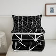 thumbnail image 5 of Erosebridal Modern Abstract Artwork Bedding Sets King with Comforter, Black and White Duvet Insert, Geometry Triangle Room Decor Breathable 3pcs, 5 of 8