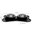 thumbnail image 3 of Maison Concepts Bone Shaped Anti Spillage Double Pet Bowl Black (16.2L X 8.3W X 3H), 3 of 4