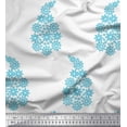 thumbnail image 1 of Soimoi Blue Cotton Voile Fabric Floral & Paisley Block Print Fabric by the Yard 56 Inch Wide, 1 of 3