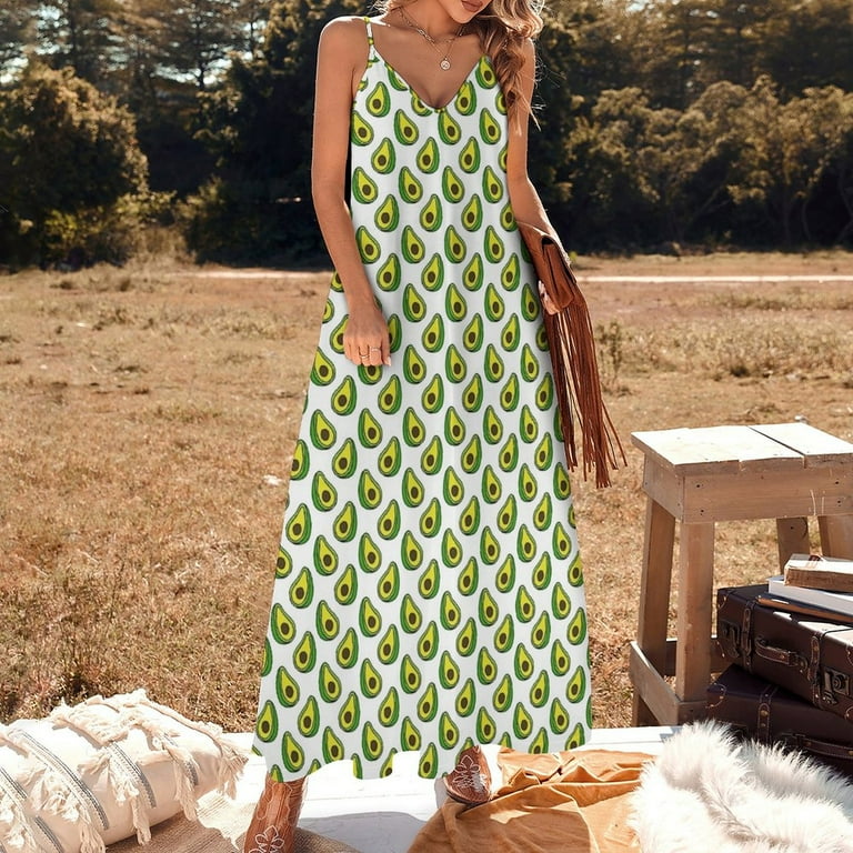avocado doodle pattern Sleeveless Dress dresses ladies summer Female dress  dress for women summer - Walmart.com