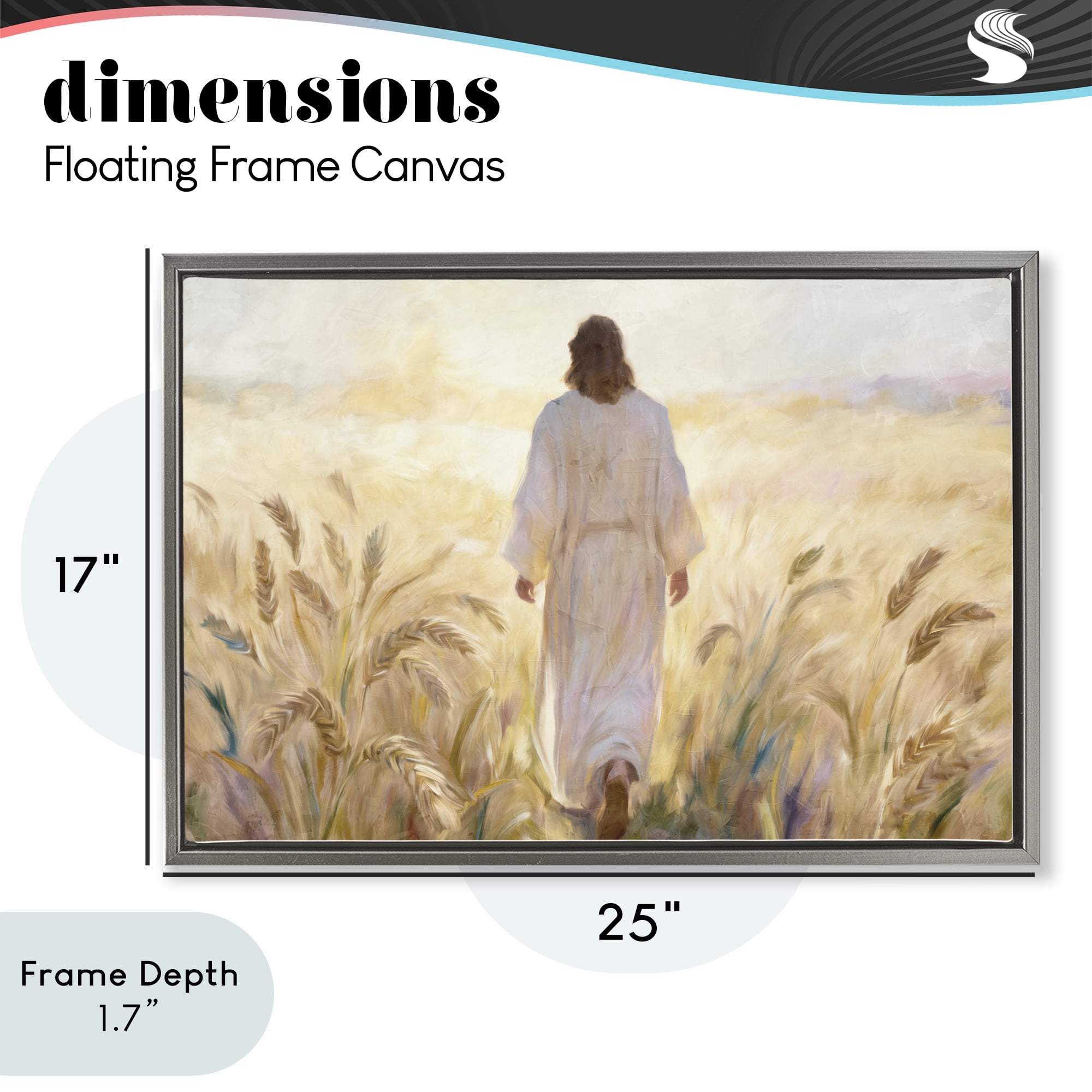 Stupell Industries In His Steps Walking Faithfully Gray Framed Floater Canvas Wall Art, design by Kim Allen