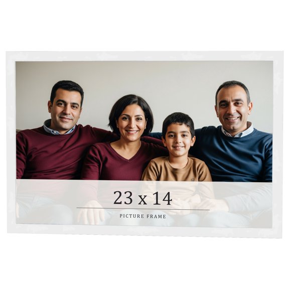 23x14 Frame White Real Wood Picture Frame Width 0.75 inches | Interior Frame Depth 0.5 inches |