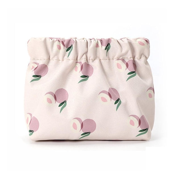 Ruifaya Organizador de lazos elásticos para el cabello con estampado lindo, bolsa de almacenamiento de lápiz labial elástica portátil