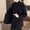 Black, variant on Work Jacket for Men Casual Single Breasted Gray Fleece Suit Jacket Collar Long Sleeve Slim Fit Warm with Pockets Mens Coats