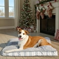 thumbnail image 3 of Vibrant Life Large Deluxe Gusset Pillow Dog Bed, Gray and White Plaid, 42" x 32", 3 of 9